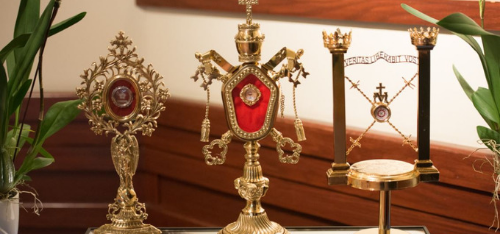 First-class relics of St. John Paul II, St. Maximillian Kolbe and St. Faustina are on permanent display in St. Francis Chapel