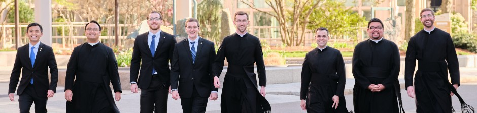Seminarians walking down the street