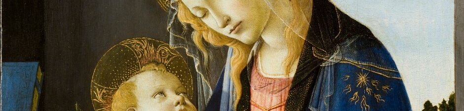 The Virgin Mary holding her child, Jesus
