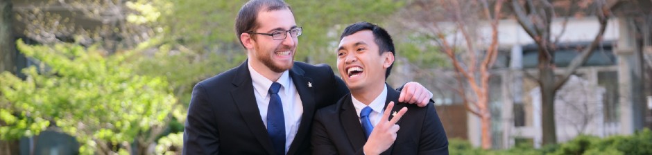 2 OMV seminarians laughing together