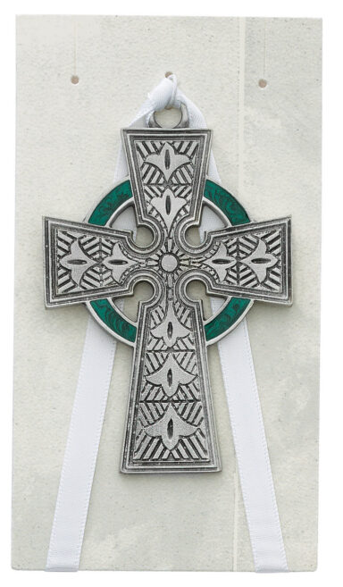 Celtic Crib Cross with Irish Blessing Prayer Card