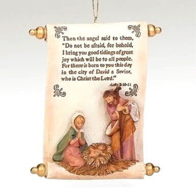Holy Family Scroll Ornament