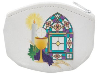 White Communion Rosary Pouch