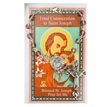 St. Joseph Auto Rosary and Prayer Card, Crystal