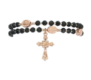 Twistable Black Copper Rosary Bracelet