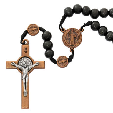 Black wood/Copper St. Benedict Rosary