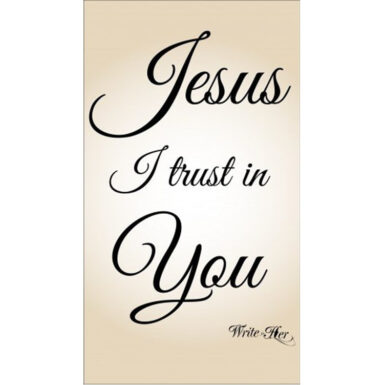 Silk Scarf "Jesus I Trust in You", White/Burgundy