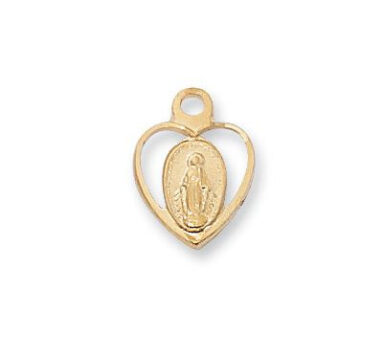 G/SS Heart Miraculous Medal, 1/2" (gift included)