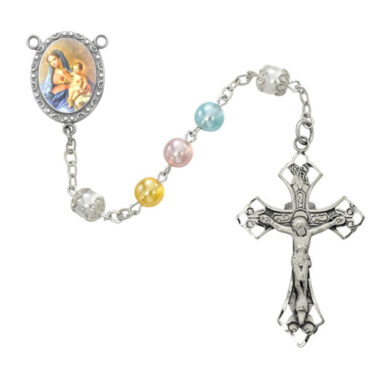 Pastel Pearl "Two Hearts" Rosary