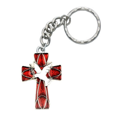 Holy Spirit Enameled Keyring