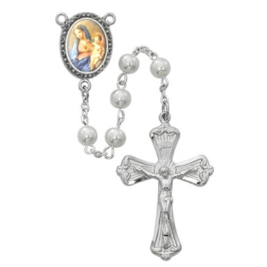 Pearl "Two Hearts" Rosary