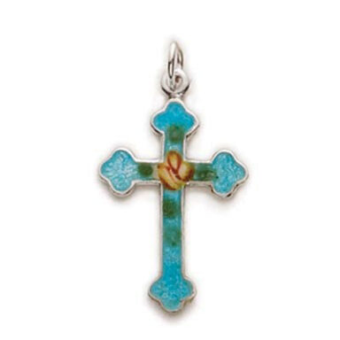 SS Blue Enamel Cross