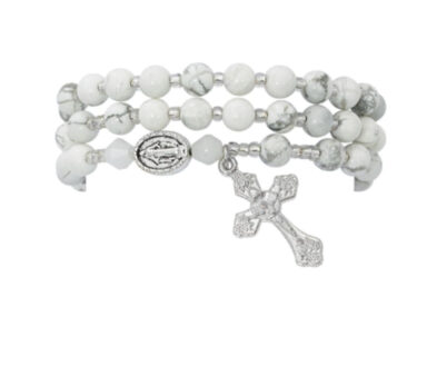 Howlite Twistable Rosary Bracelet