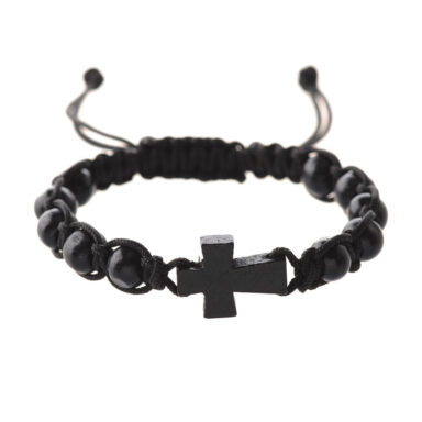 Black Corded Rosary Bracelet