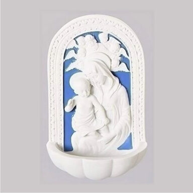 Madonna and Child Holy Water Font and Prayer Card