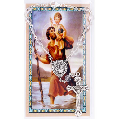 St. Christopher Auto Rosary w/ Prayer Card