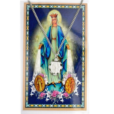 Scalloped Miraculous Medal and Prayer Card