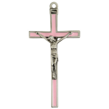 Pink Enamel Crucifix