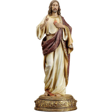 Sacred Heart Statue with Drawer Base