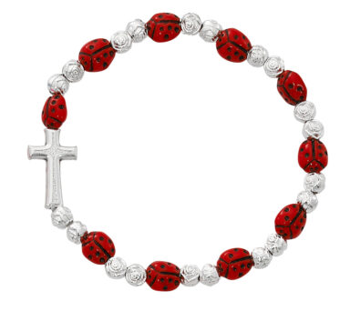 Youth Ladybug Rosary Bracelet