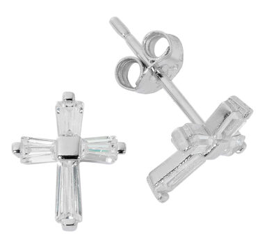 Sterling Cross Earrings