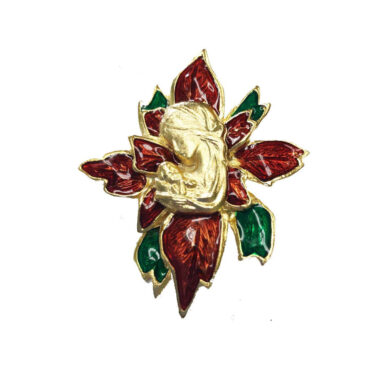 Poinsettia Nativity Pin
