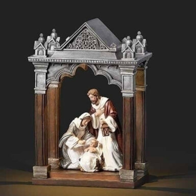 12" LED Church with Holy Family