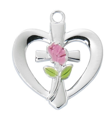 SS Heart with Cross and Rose