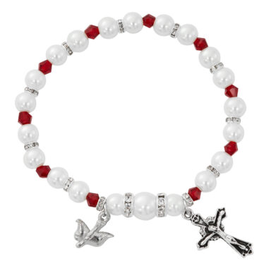 Pearl Holy Spirit Rosary Bracelet