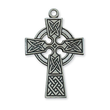 Antique Silver Celtic Cross with Irish Blessing Prayer Card