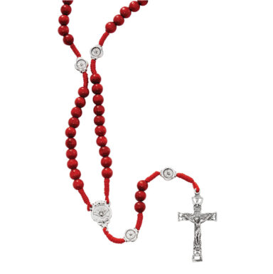 Red Wood Holy Spirit Rosary in Box