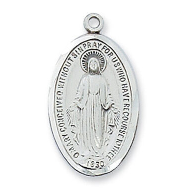 Sterling Miraculous Medal, 1" (gift included)