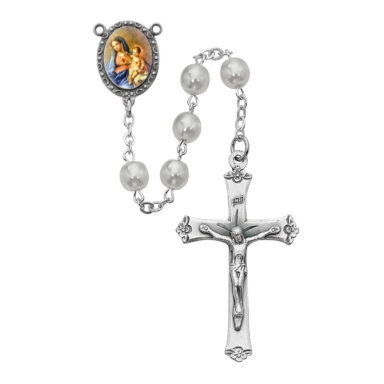 "Two Hearts" Pearl Rosary