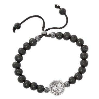 Black Wood Adjustable St. Benedict Bracelet