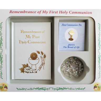 Remembrance of My First Holy Communion Gift Set - White