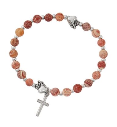 Immaculate Heart Gemstone Rosary Bracelet
