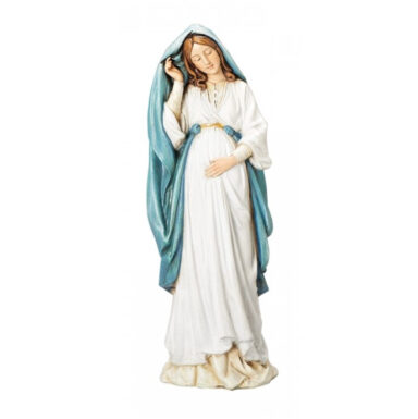 Pregnant Mary Statue and Prayer Card