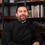 Fr. Paul Kallal, OMV, recording the Brews With Bruno podcast